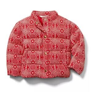 Juno Valentine by Janie & Jack Red Bandana Puffer Jacket Coat Toddler Girl